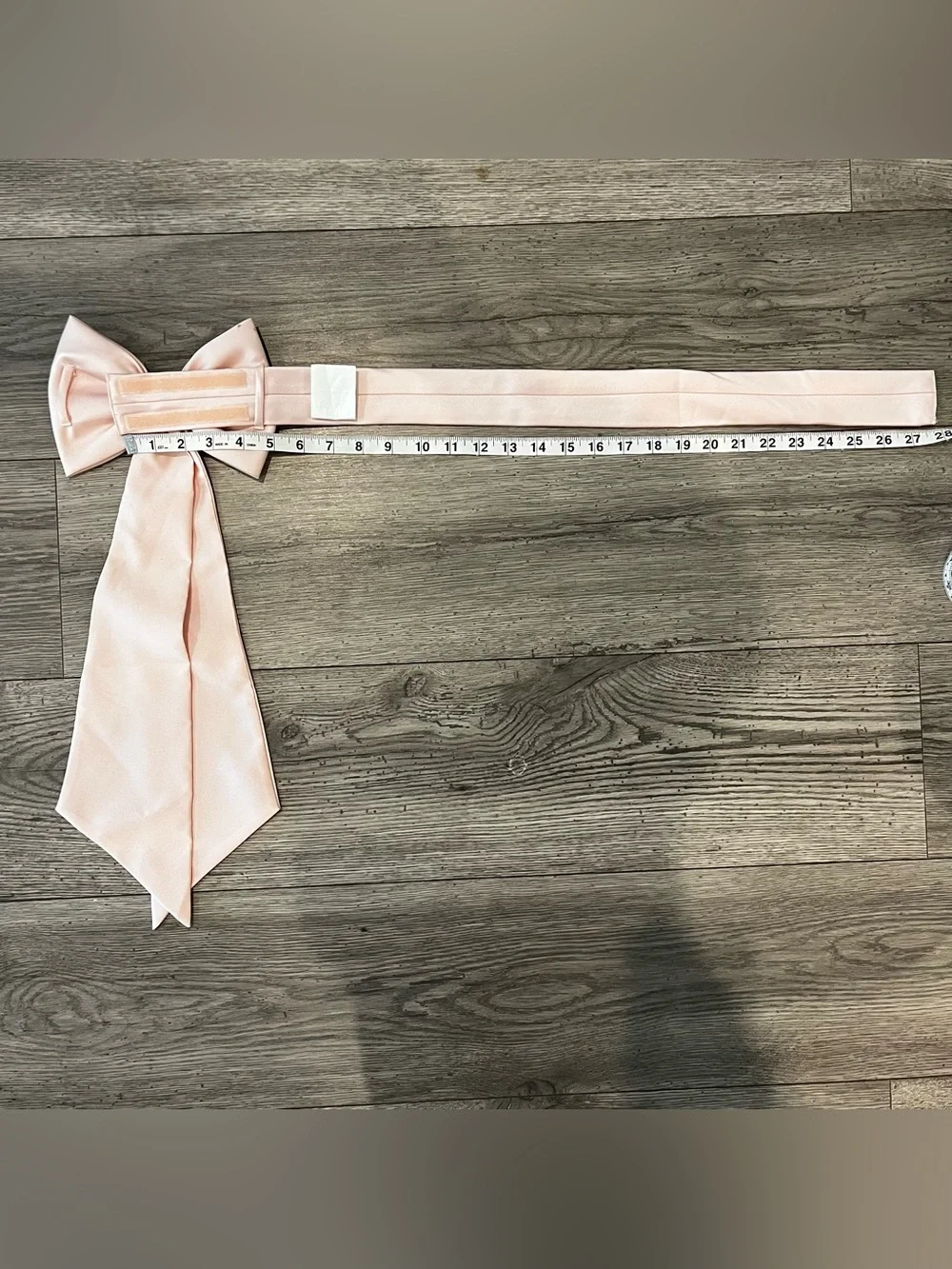 David’s Bridal Satin Flower Girl Sash with Back Bow Petal Blush Pink Wedding